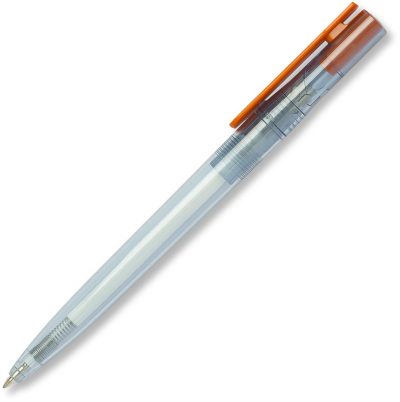 Recycled Montreaux Clear FT Ball Pen - Orange